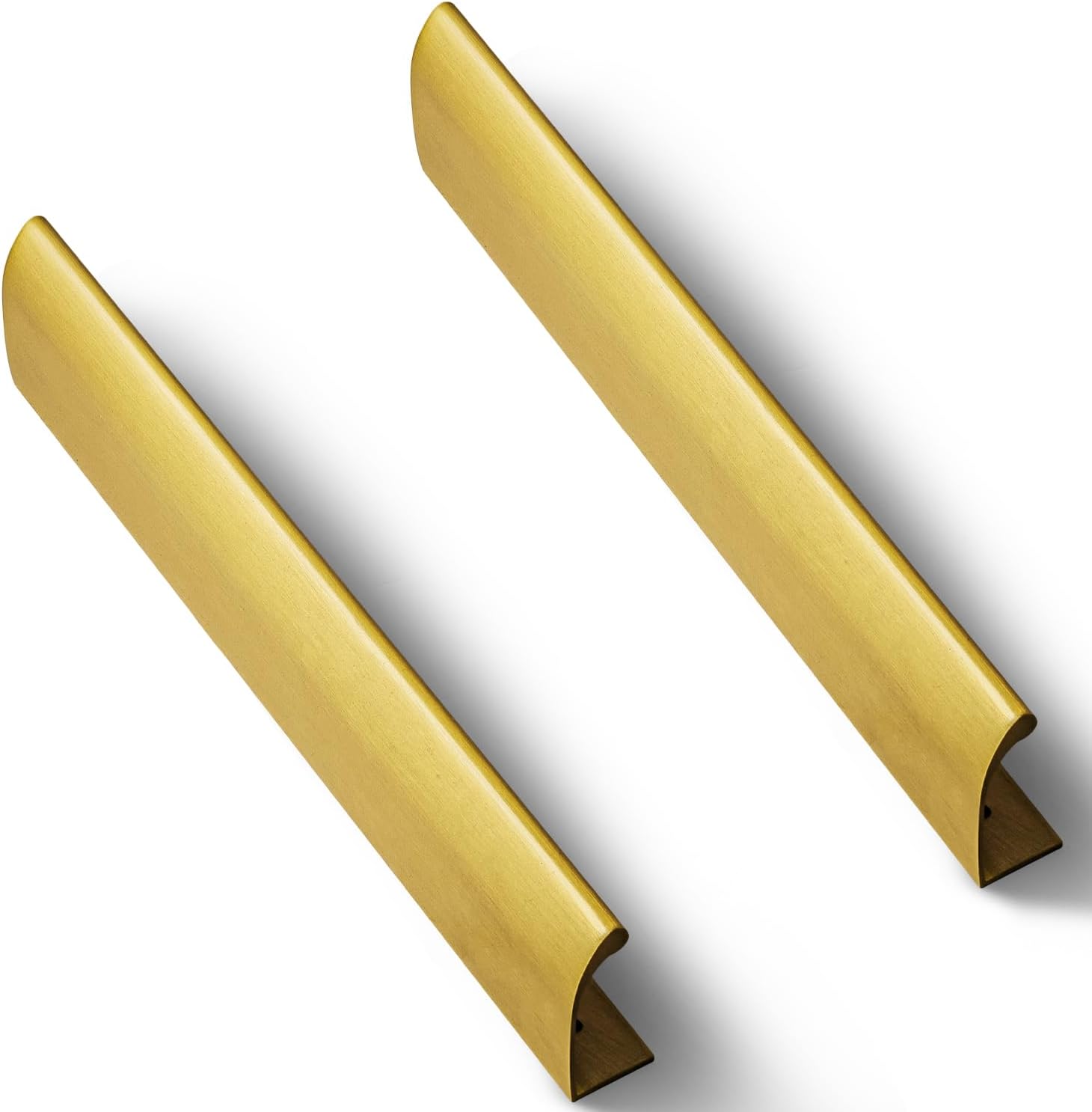 4 Pack Edge Finger Tab Pull for Cabinets Kitchen Concealed Brass Flat Hidden Bar Pulls Drawer Pulls 7-3/5 Inch Hole Centre 8-2/3 Overall Length, Matt Black, 2XL