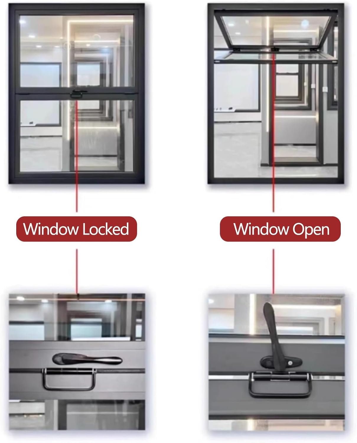 Double-hung Aluminum Frame Window, Folding Sales Window with Glass and Lock,Vertical Sliding for Commercial Kitchens,Suitable for Food Trucks and Vending Kiosks(32x38in/81x96cm)
