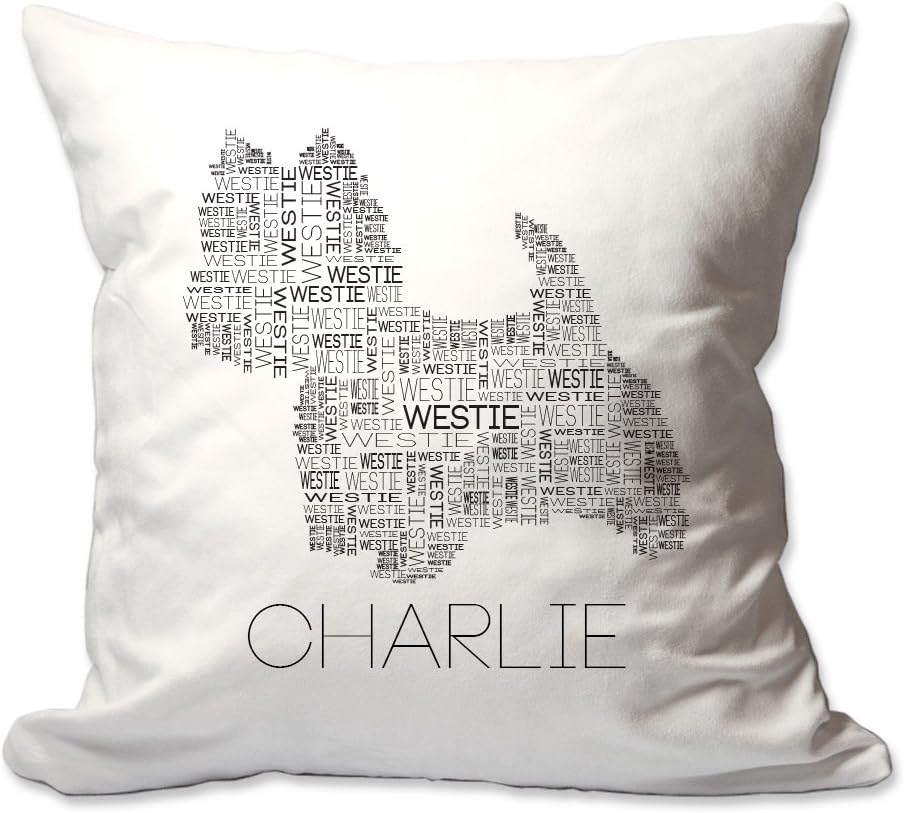 Pattern Pop Personalized Westie Word Silhouette Throw Pillow Cover - 17 X 17 Throw Pillow - Decorative Throw Pillow (Throw Pillow)