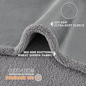 Lesure-Waterproof-Dog-Blanket-for-Large-Dogs-Washable-Pet-Blankets-Reversible-for-Cat-with-Durable-360GSM-Wheat-Sherpa-and-200GSM-Flannel-Fleece-Furniture-Protection-for-Bed-Grey-60x80 - Cucciolini Doodles   Lesure-Waterproof-Dog-Blanket-for-Large-Dogs-Washable-Pet-Blankets-Reversible-for-Cat-with-Durable-360GSM-Wheat-Sherpa-and-200GSM-Flannel-Fleece-Furniture-Protection-for-Bed-Grey-60x80