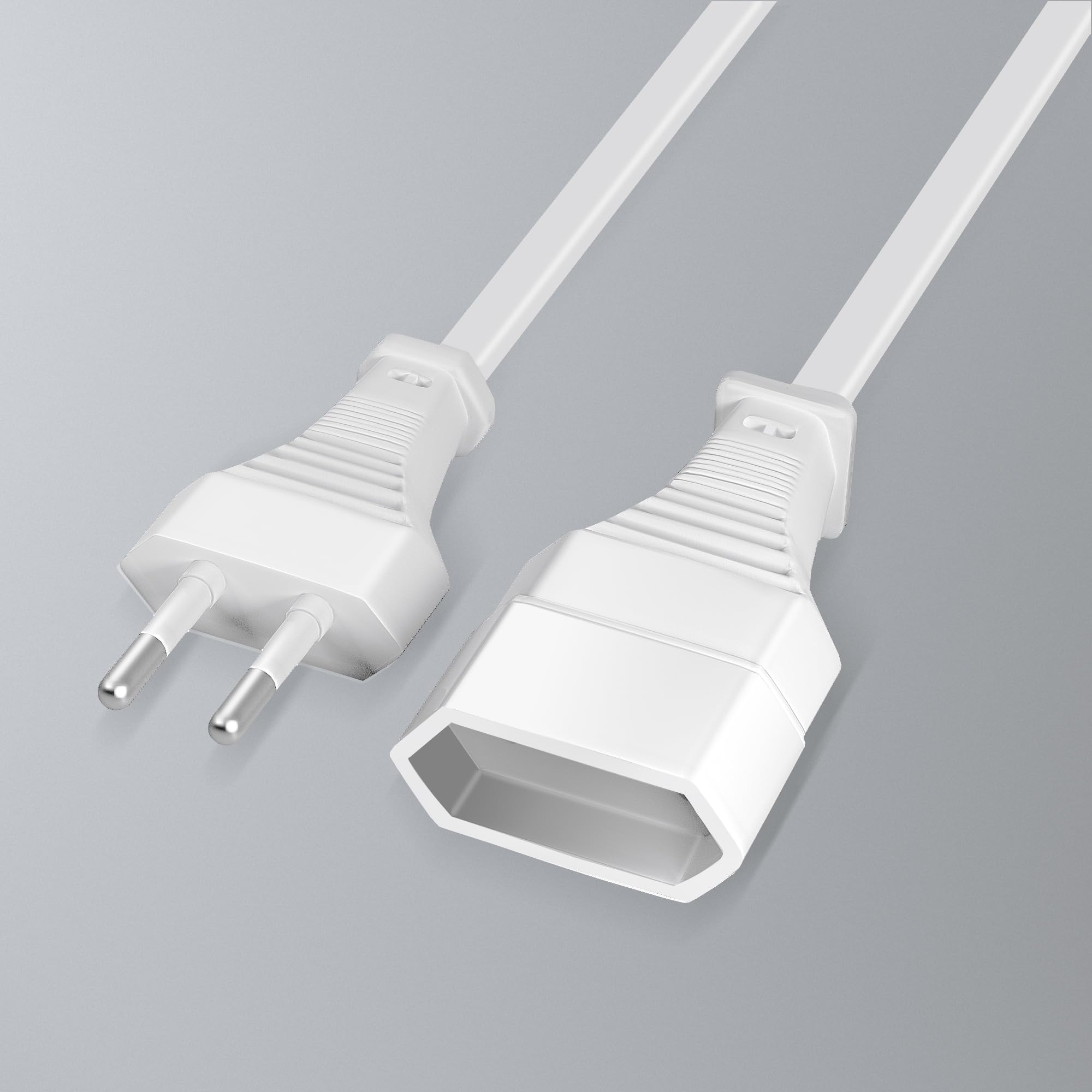 Verlängerungskabel 2er Pack Typ-C - Flachstecker 90° Für TV, Monitor, Lampe (1 Meter)