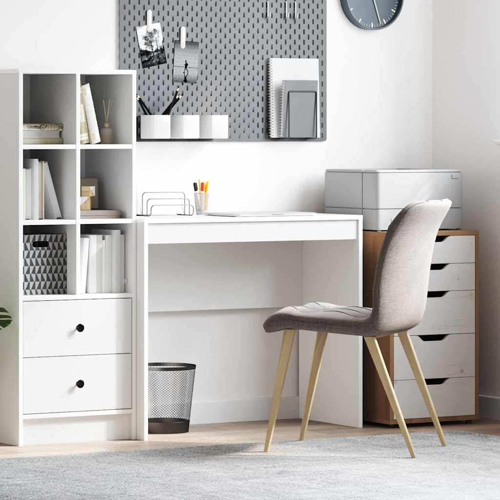 vidaXL Desk White 90 x 40 x 76 cm, Compact Desk, Modern Style, Ergonomic Workspace, Functional Writing Table, Durable Indoor Furniture for Small Rooms