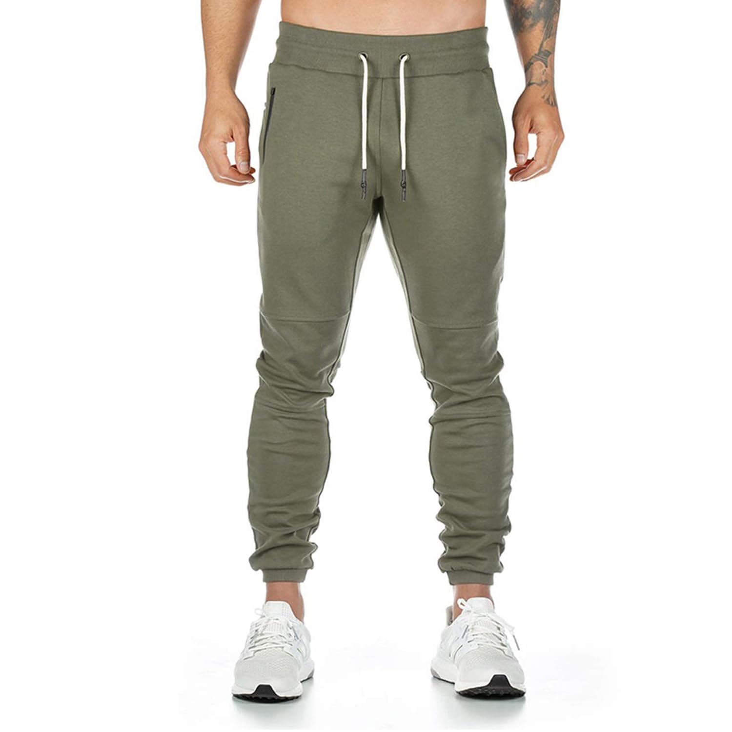 Yageshark - Pantalón de jogging de algodón para hombre, corte ajustado, estilo urbano, para deporte, ocio y fitness.