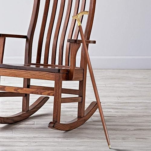 Miniatura 2 de FYNJREX Bastón para caminar – Bastones Derby para hombres y mujeres, caña de madera con mango de latón dorado, bastón unisex