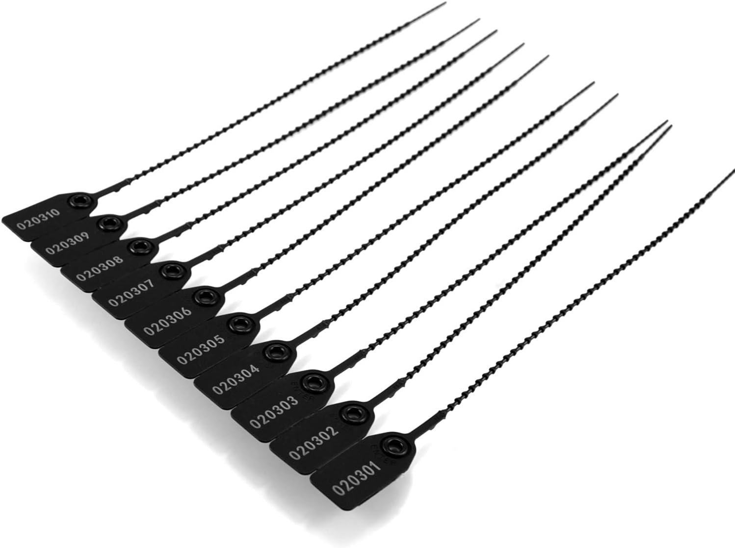 Plastic Tamper Seals, Numbered Zip Ties for Fire Extinguisher Pull Tite Security Tags Disposable Self Locking Signage Pull Tite Plastic Lock 250mm Pack of 100 (Black) - Image 4