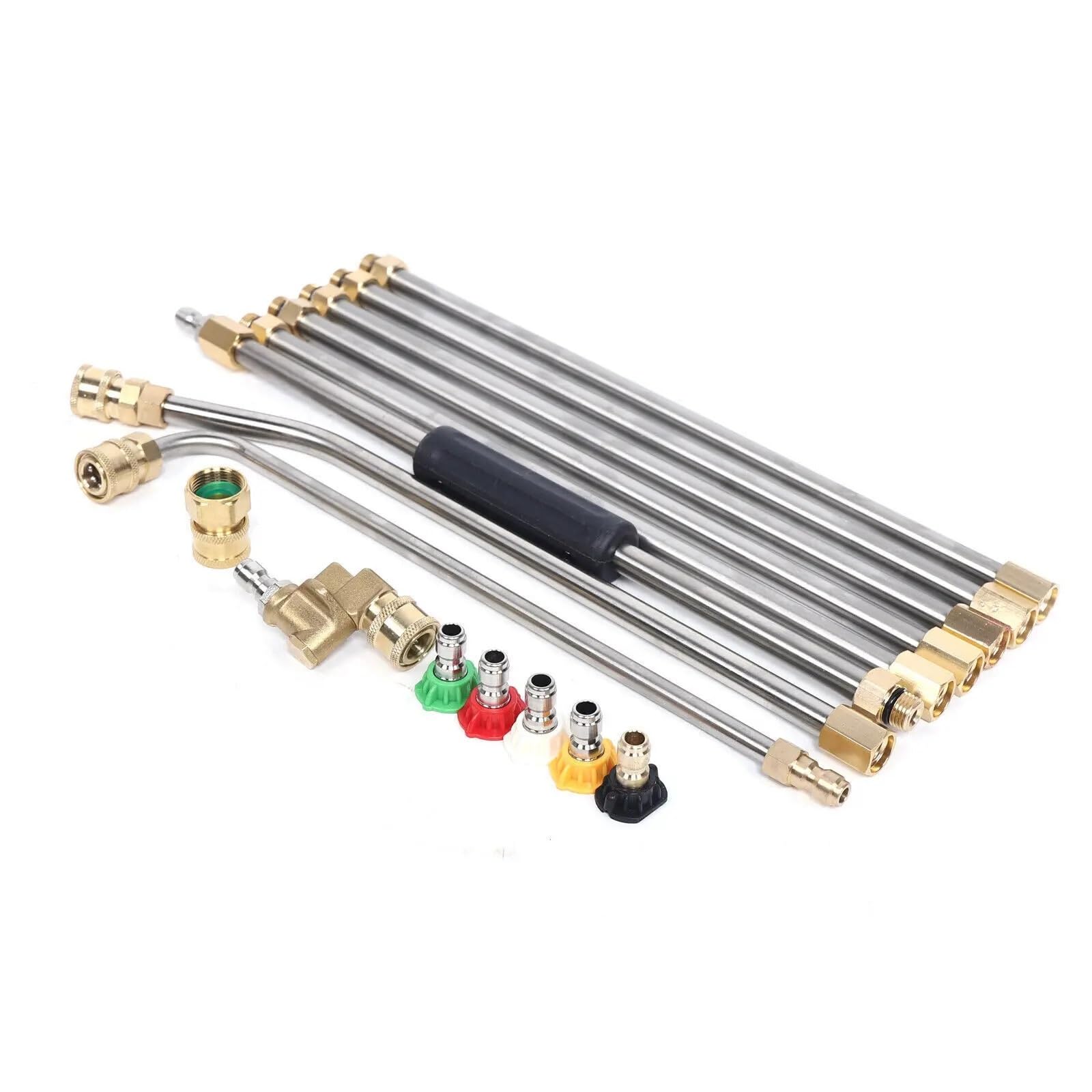 Varitas de extensión for Lavadora Alta presión, Limpiador techos, Herramienta Limpieza, Kit Boquilla Lanza Adecuado para Jardines y azoteas