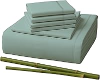 Vista 48 de Sacred Thread Juego de sábanas de 6 piezas de rayón derivado de bambú, juego de ropa de cama y fundas de almohada con bolsillos profundos, ropa