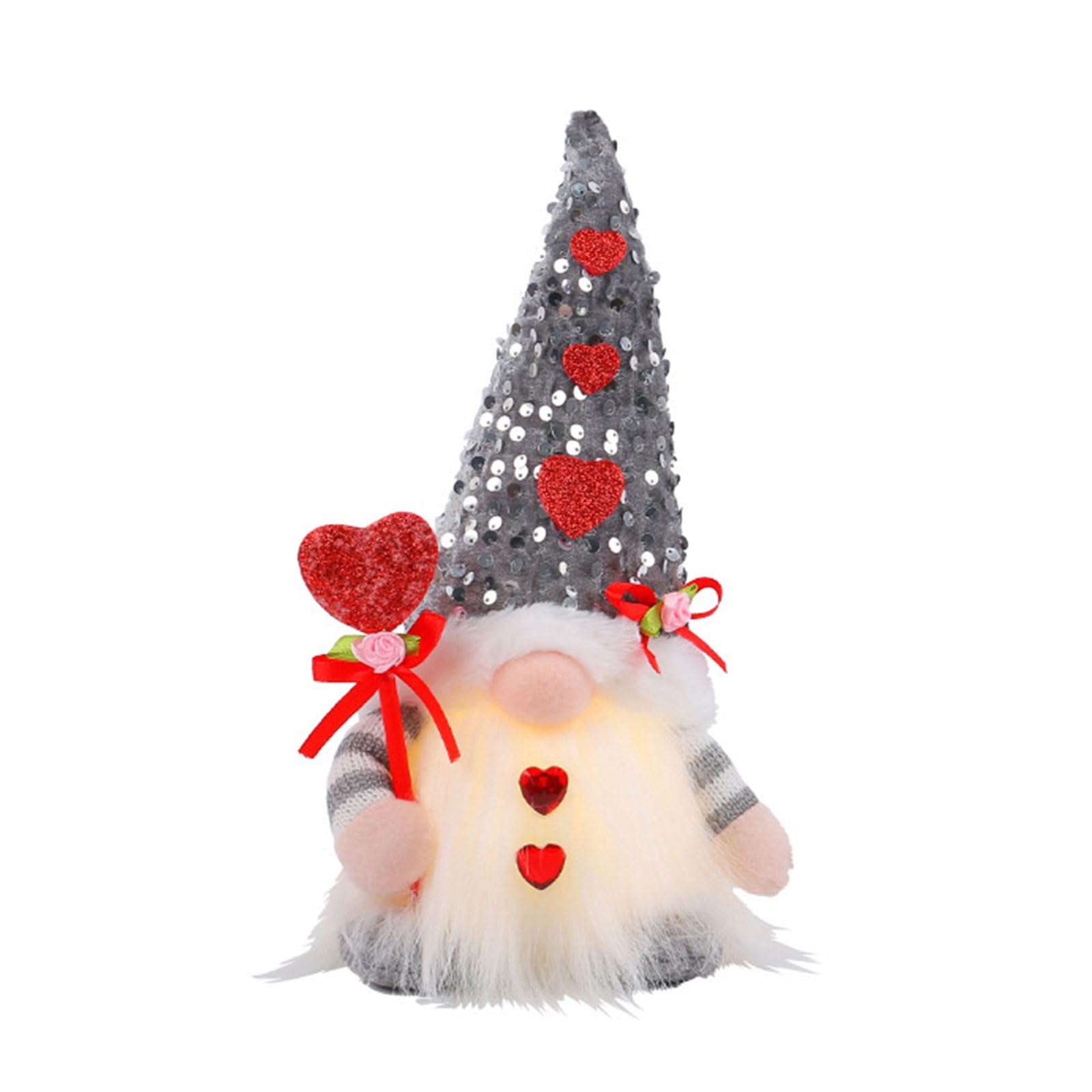Nucelit Valentine ' s Day Glowing Gnomes Doll Gift Excellent Craftsmanship, Great for Gifting Beautiful Holiday Party Supply Cloth/filling Cotton