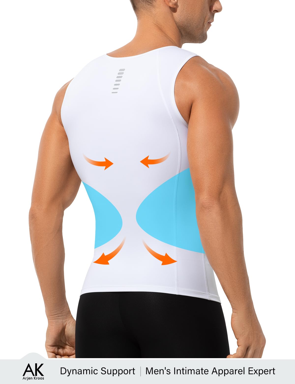 Arjen Kroos Camiseta Compresión Hombre Chaleco Moldeador para Control Abdomen y Pecho, Faja Reductora para Hombre Body Shaper Tirantes sin Mangas