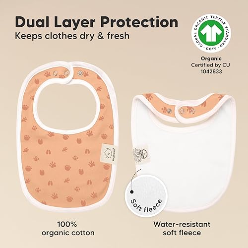 Miniatura 3 de Paquete de 8 baberos orgánicos para niños y niñas, baberos de algodón suave para babear y dentición para bebés niñas y niños, extra absorbentes,