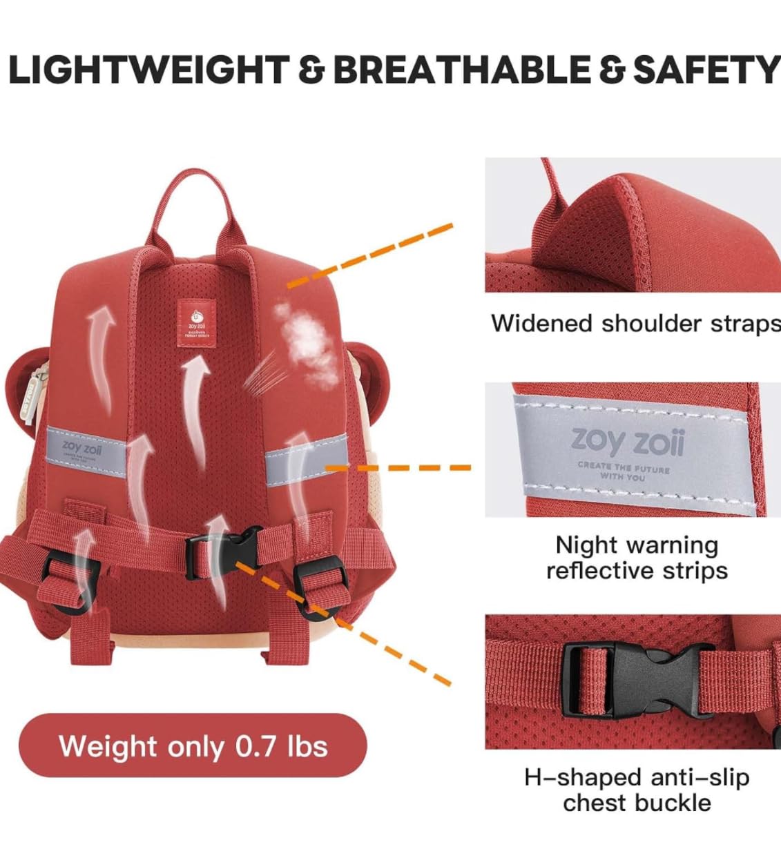 zoy zoii Kinderrucksack für Jungen und Mädchen, ideal für Spaziergänge, Reisen, Kindergarten und Vorschule, Herz, M, Modisch, für Kinder.