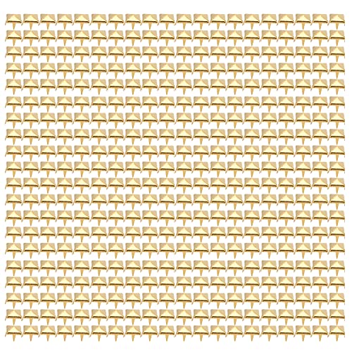 Riuulity 400 Juegos de Remaches de Punta Cuadrados Duraderos, Ideales para Artesanía en Cuero con Opciones de Tamaño de 4 Mm a 7 Mm (GOLD #12)