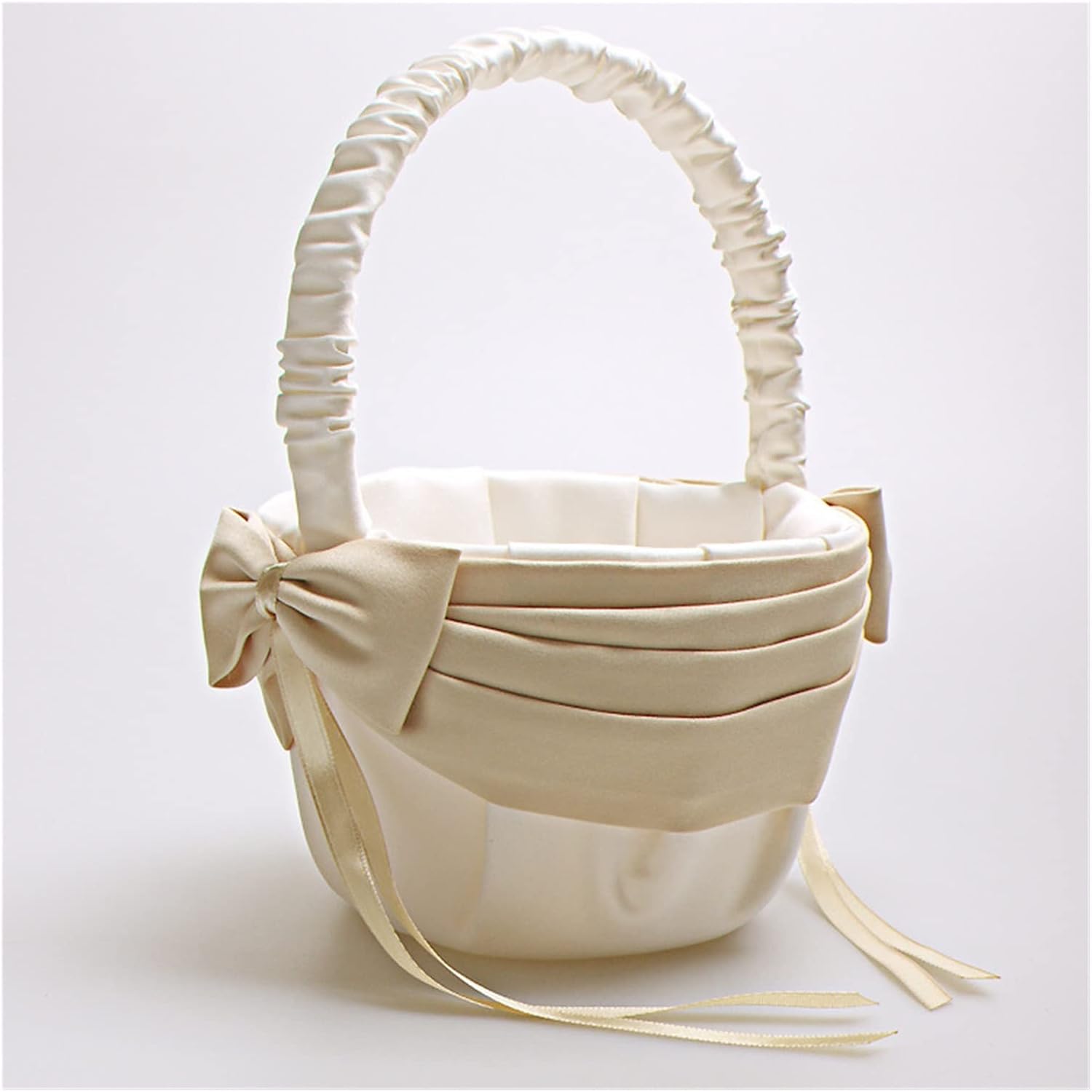 Wedding Flower Basket Flower Girl Basket Bow Romantic Decoration To Wedding Ceremony Party Basket