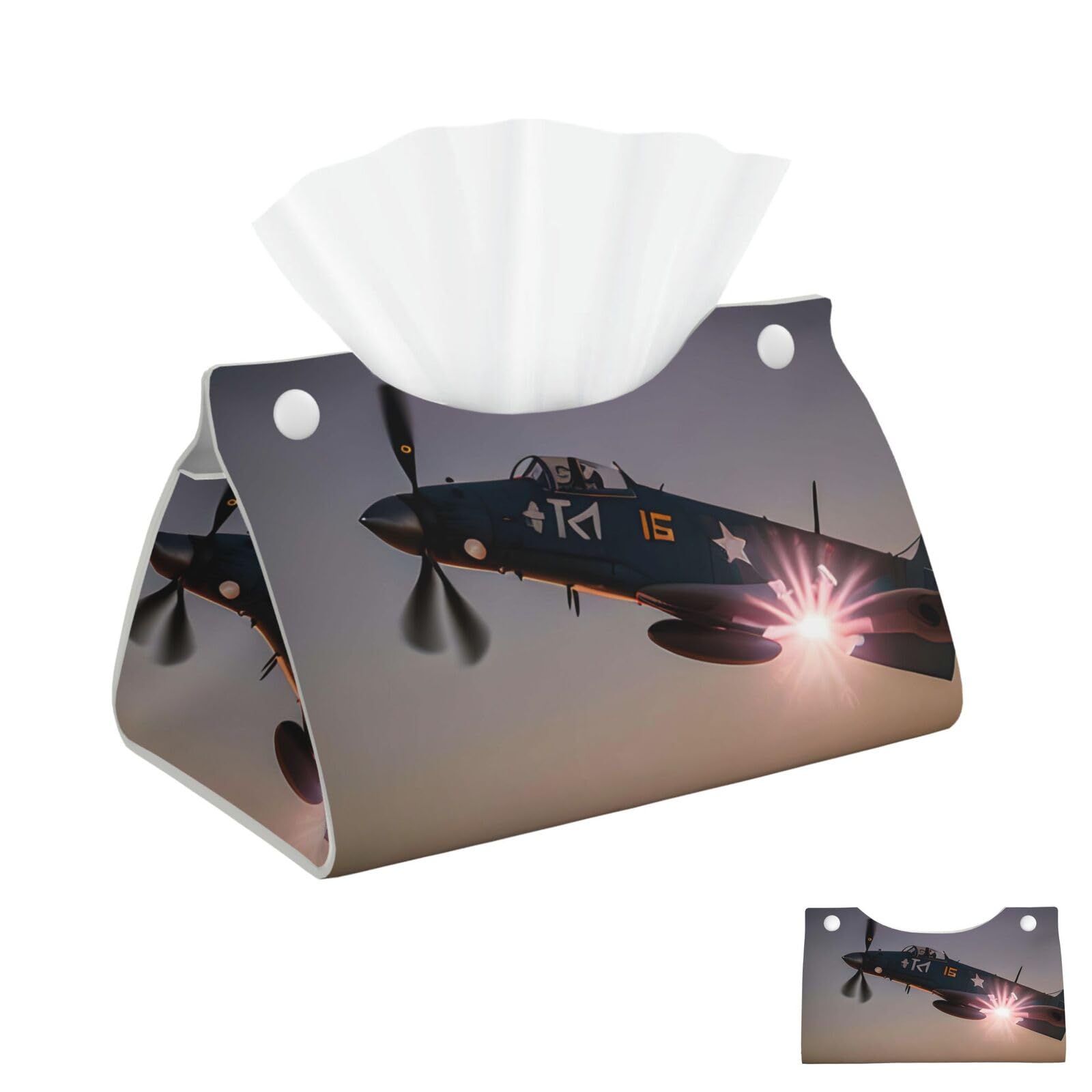 World War Aircraft Airplane Tissue Box Cover Square Cube Boxes