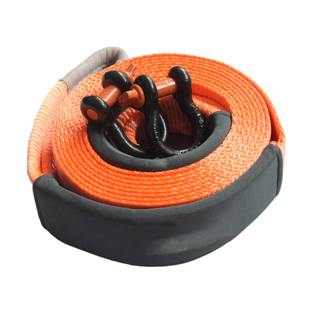 Cuerda de Remolque para automóvil, para vehículos agrícolas, todoterrenos y Barcos de Vapor, Correa de Remolque de 5 Metros/5 toneladas, con 2 Ganchos de Seguridad, Correa de Remolque resis