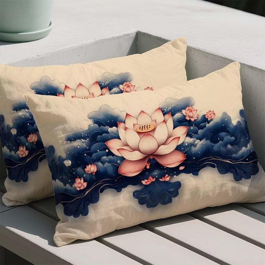 Housse de coussin imperméable bleu marine contre l'humidité extérieure - 2