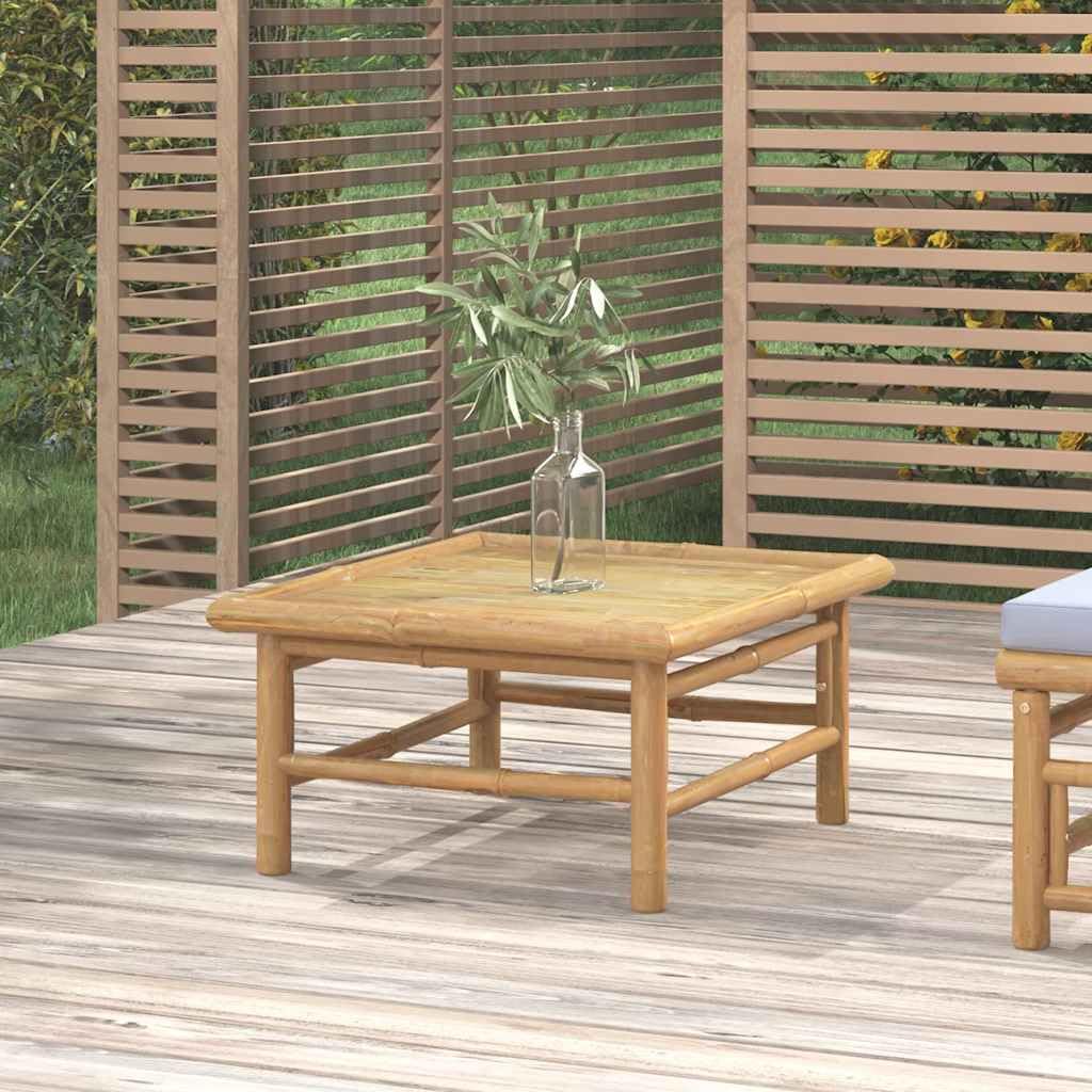 Mesa de jardín de bambú, 65 x 55 x 30 cm, diseño moderno, resistente y duradera, para balcón, terraza y jardín como mesa de centro o mesa auxiliar