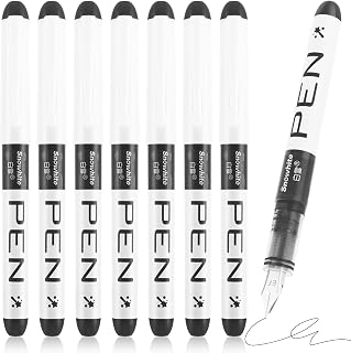 Cobee 8 Pieces Disposable Fountain Pens, Black Ink Fine Poin