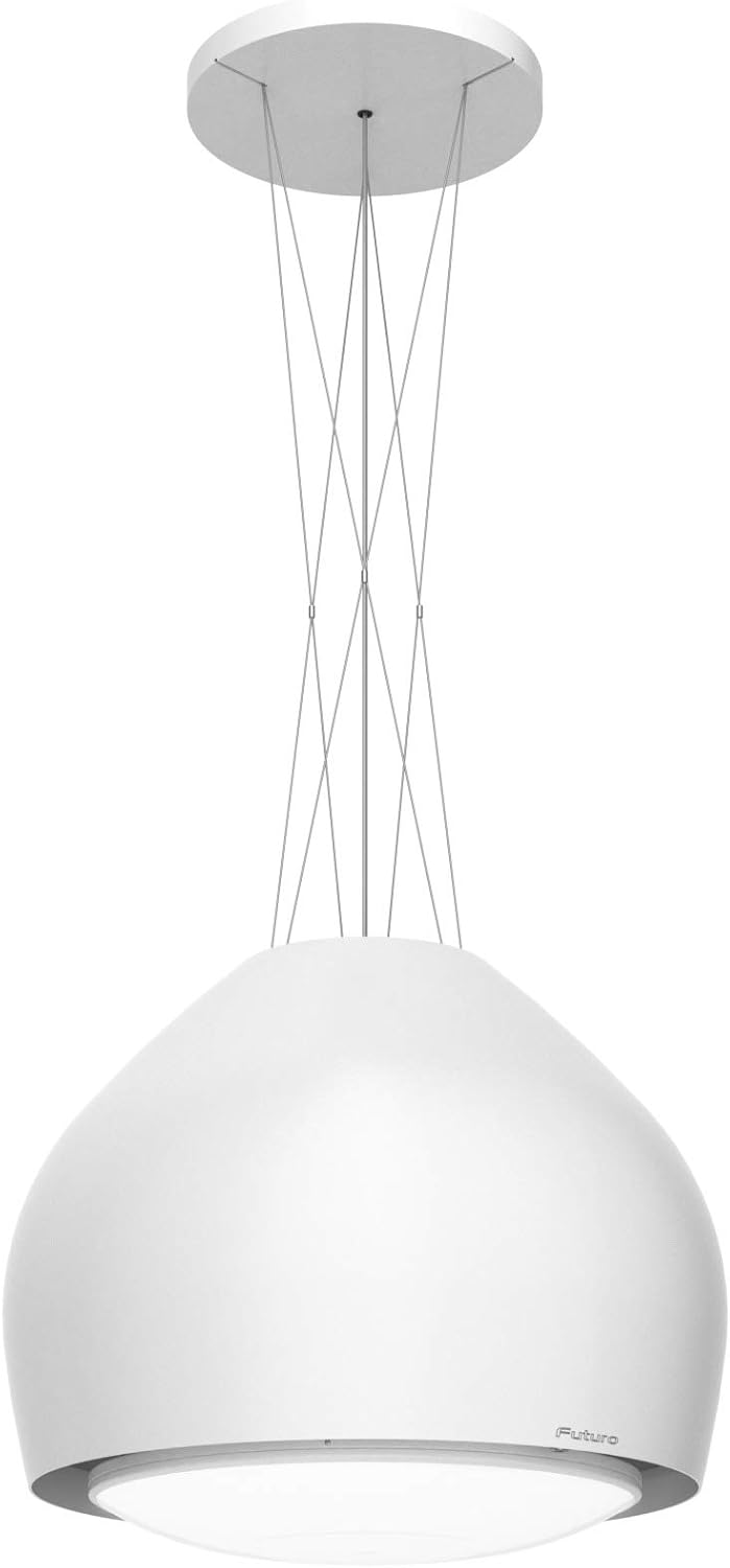 Futuro Futuro Island Mount DUCTLESS ONLY Range Hood 21" 940-CFM | Dome White | White Steel Vent Hood | Modern Italian Exhaust Hood | LED, Ultra-Quiet with Blower