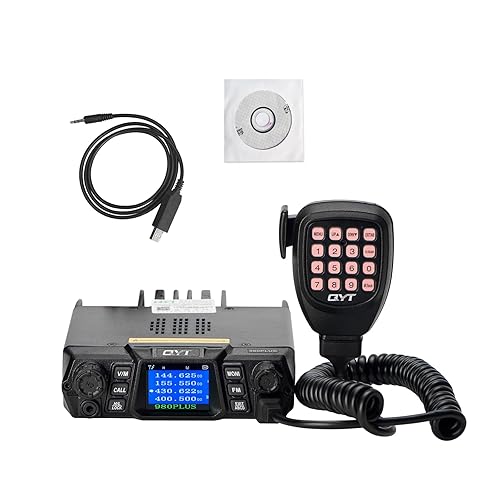 QYT KT-980PLUS 50W Dual Band GMRS Mobile Radio - Car Two Way Radio with 4 Displays & Quad Standby with Repeater Capability, 200 Channels,GMRS Radio Base Station for Off-Roading & Vehicle Driving