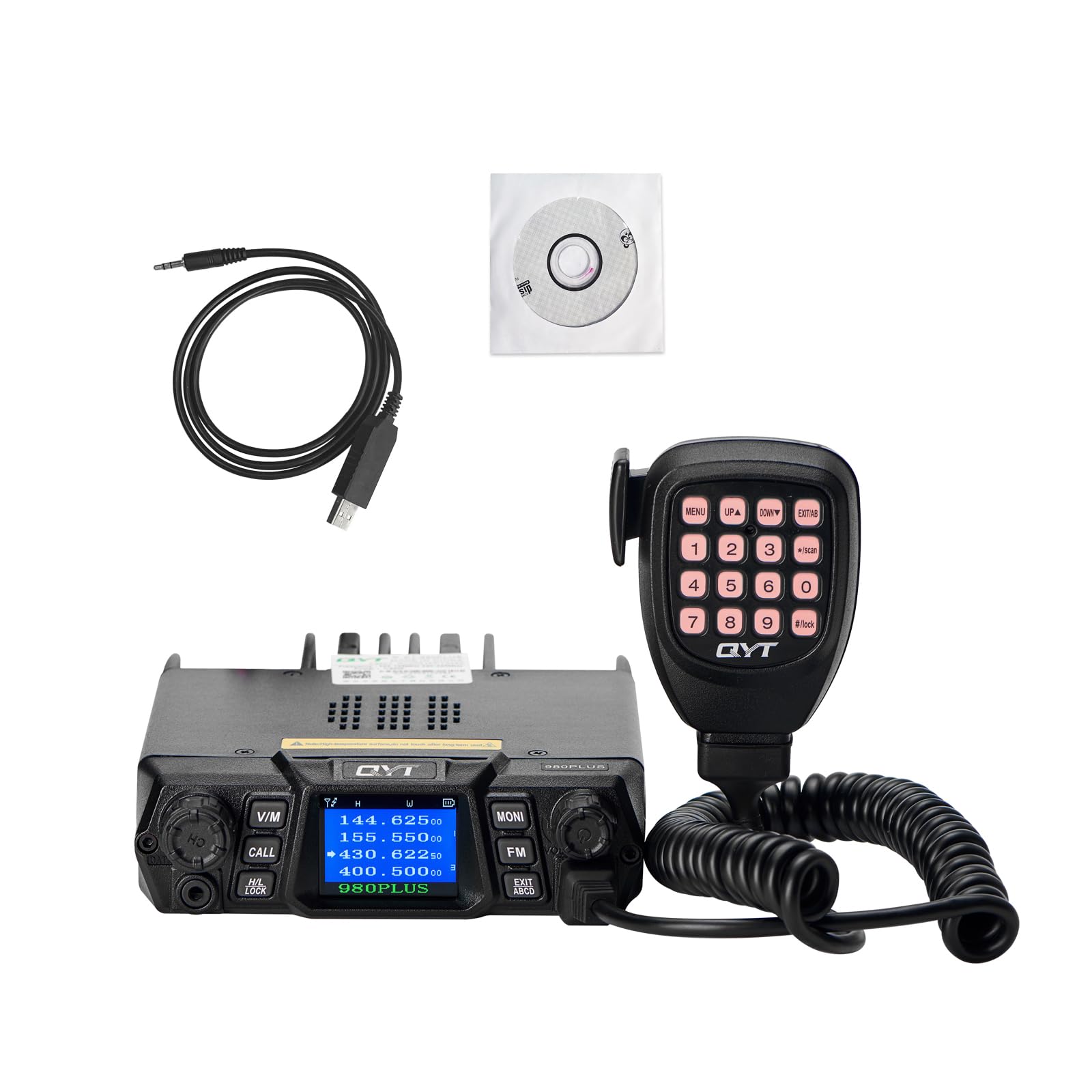 QYT KT-980PLUS 50W Dual Band GMRS Mobile Radio - Car Two Way Radio with 4 Displays & Quad Standby with Repeater Capability, 200 Channels,GMRS Radio Base Station for Off-Roading & Vehicle Driving