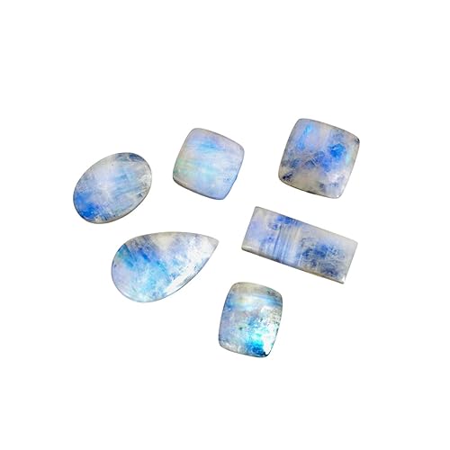 Gempires Rainbow Moonstone Gemstone Wholesale Cabochons Lot 10-20 mm, Polished Decor, DIY, Wire Wrapping, Jewelry Making Loose Gemstone, Reiki,