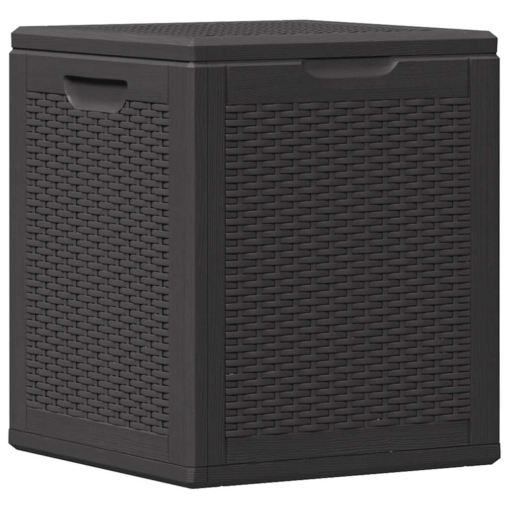 Garten-Aufbewahrungsbox 90 L Schwarz PP Rattan wetterfeste Kunststoffbox für Terrasse Balkon Garten mit Stauraum für Kissen Polster und Grillzubehör