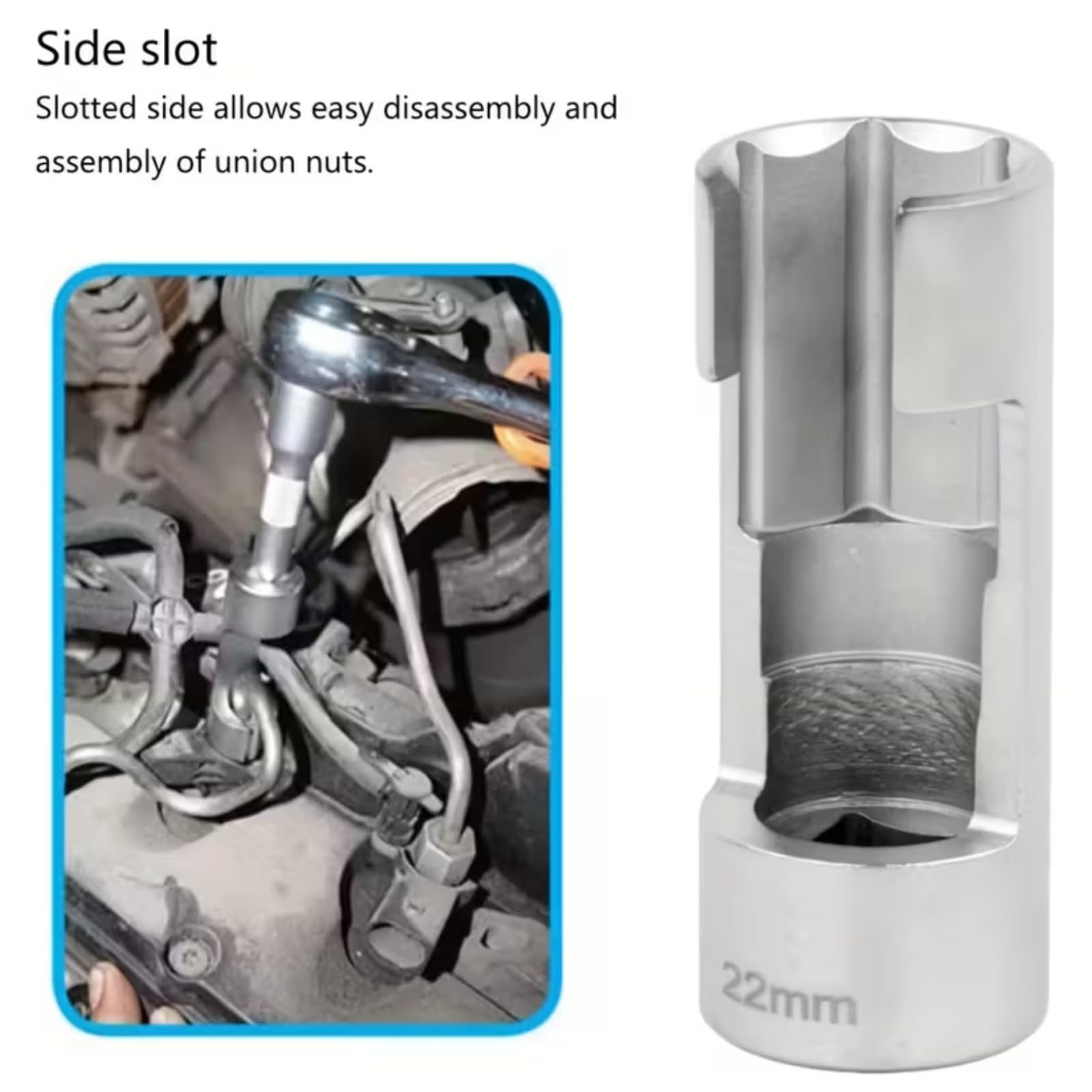 Llaves De Vaso De Sonda Lambda, 9 Piezas 10-22mm Juego De Llaves De Tubo De LíNea De Inyector Diesel, Entrada 3/8" 1/2", Vaso Sensor OxíGeno Llave De Vaso Ranurado Para LíNea De Combustible DiéSel