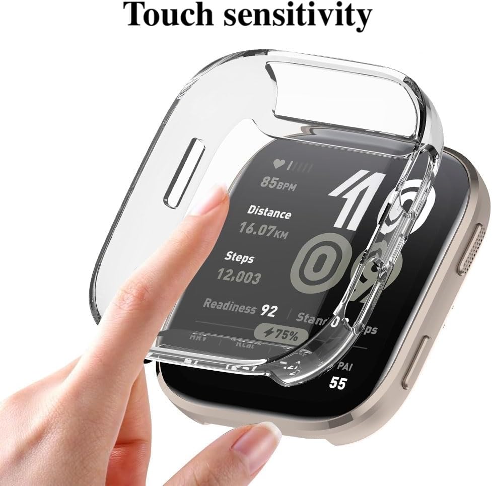 Rc-Z 2-Pack Screen Protector Case for Amazfit Bip 6 Smartwatch, Soft TPU Flexible Overall Protective Cover HD Ultra-Thin Replacment Accessories