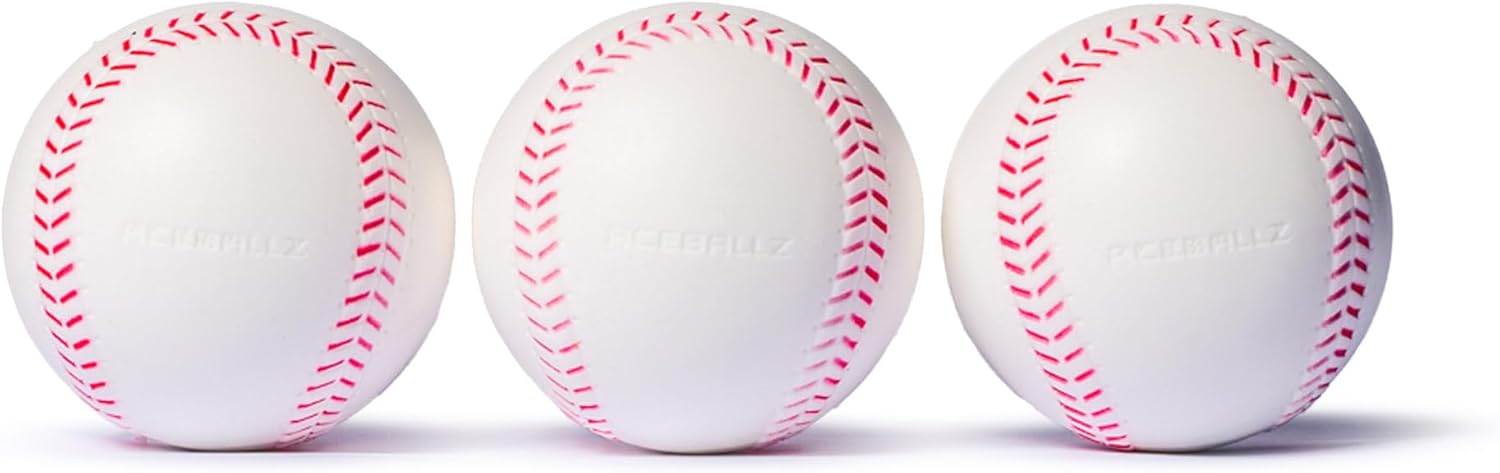 MV Maximum Velocity Sports TruFlight AceBallz Pitching Machine Batting Practice Balls - Baseball & Softball Sized w/Raised Seams & Exact Baseball/Softball Look & Feel