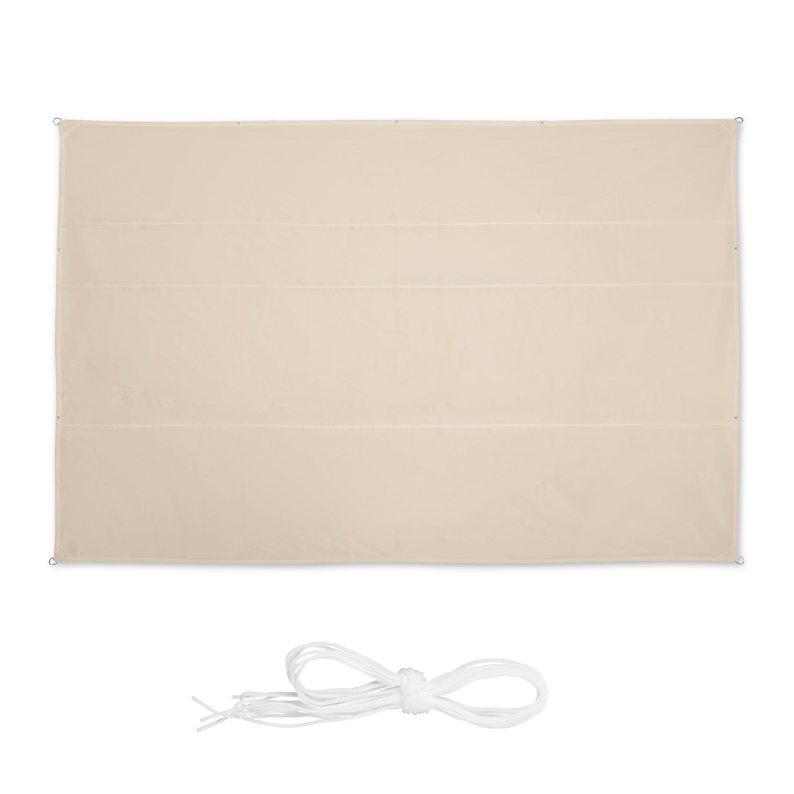 Relaxdays Tenda da Sole per Esterni Rettangolare, 5 x 7 m, Idrorepellente, Anti UV, Terrazza e Giardino, Beige