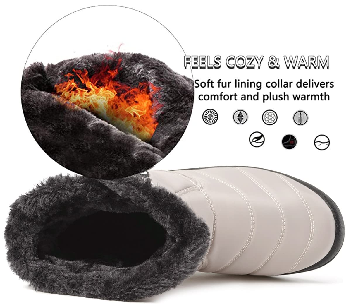 Gaatpot Stivali Donna Stivaletti Invernali Stivali da Neve Caldo Peluche Scarpe Impermeabili 36-43