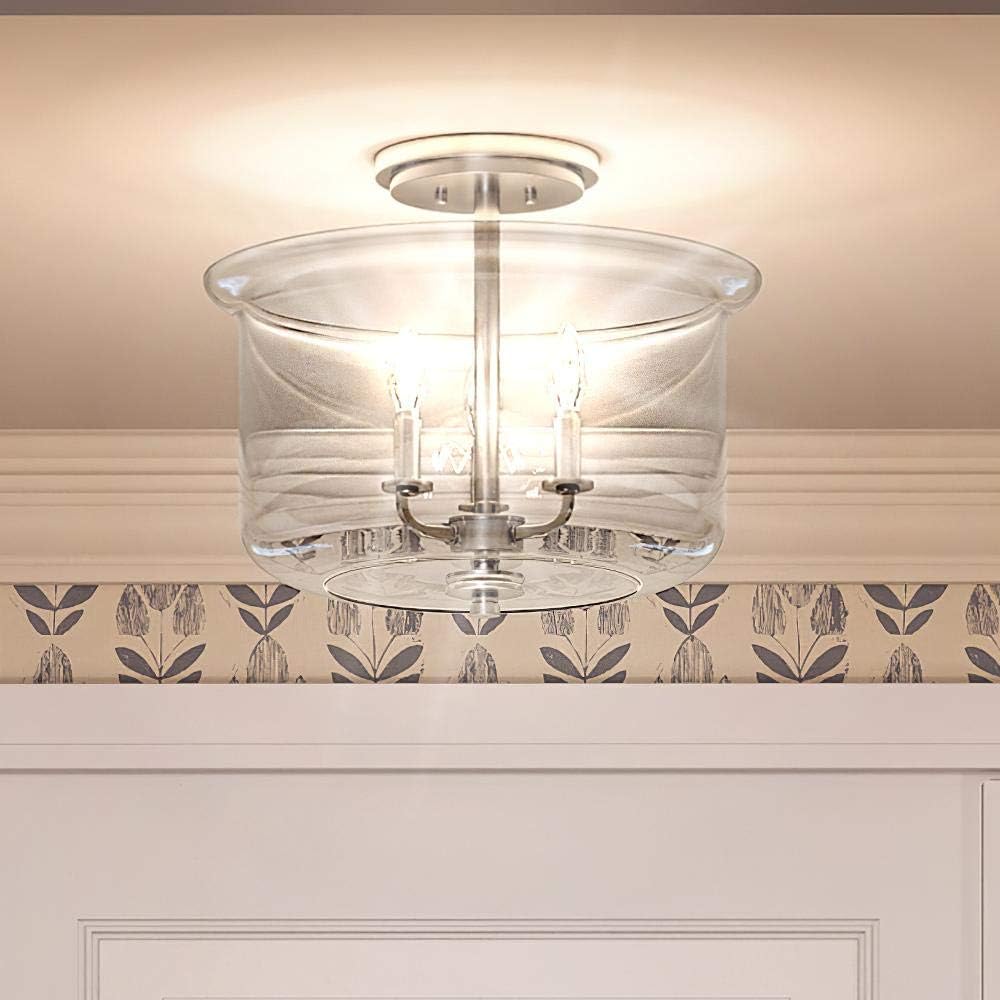 Urban Ambiance Luxury French Country Pendant Light, Large Size: 17.125" H x 12.875" W, with English Country Style Elements, Brushed Nickel Finish, UHP3820, Missoula Collection