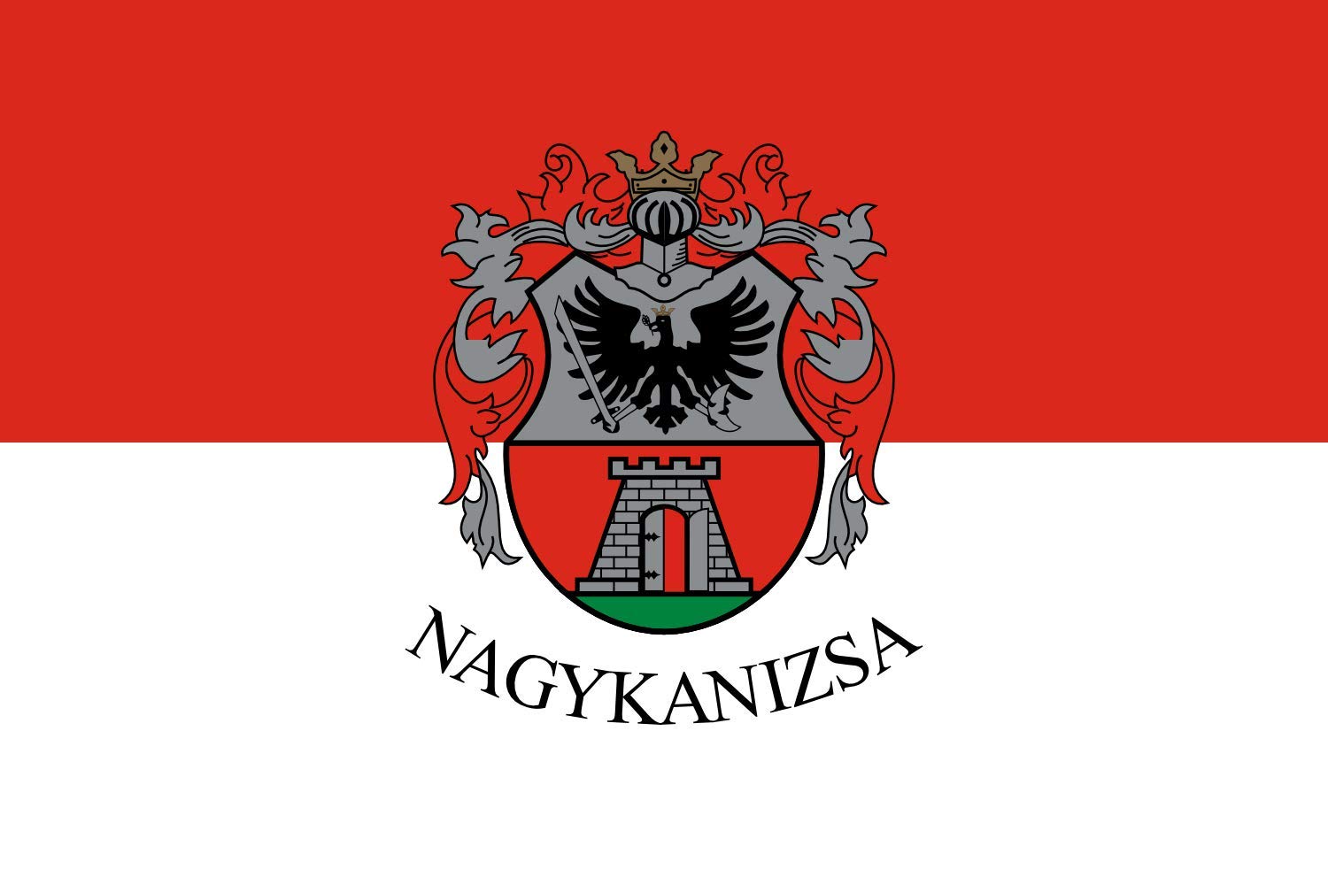 Drapeau paysage Nagykanizsa 1.35m² pour pavoiser votre mairie ou balcon