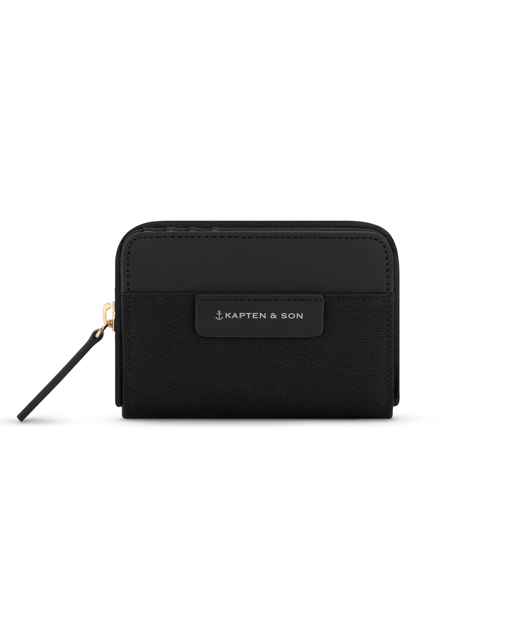 Kapten & Son Portafoglio Donna | Bergen Pro Wallet Small All Black | Portafoglio donna piccolo nero | Borsellino donna piccolo con 8 scomparti per carte e un scomparto portamonete | 9,5x11,5x3,5 cm