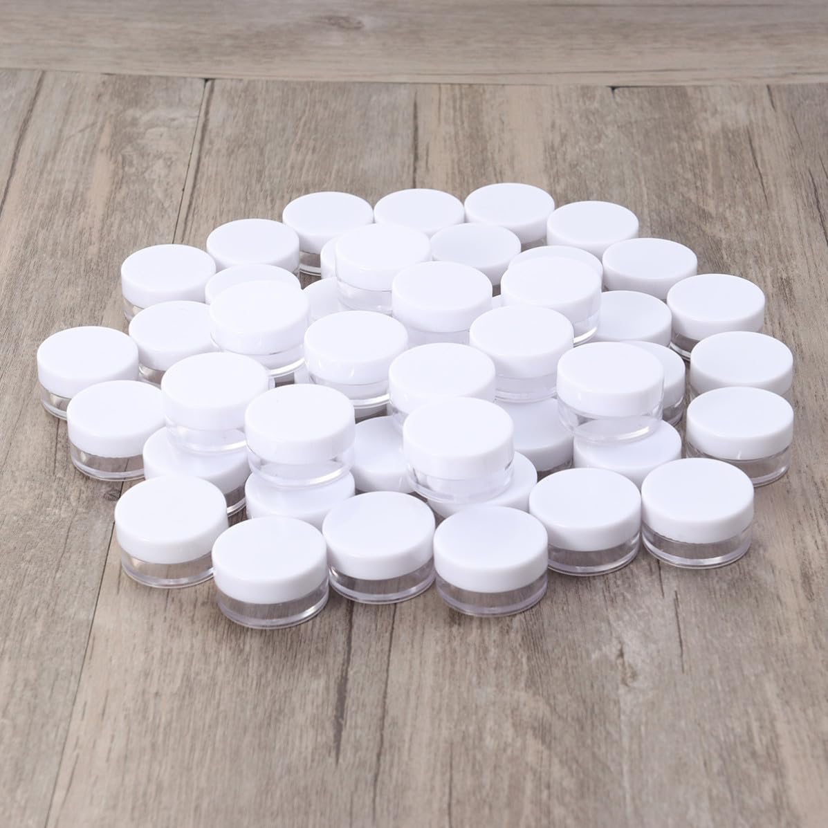 50pcs G Refillable Plastic Cosmetic Jars for Travel Makeup Samples