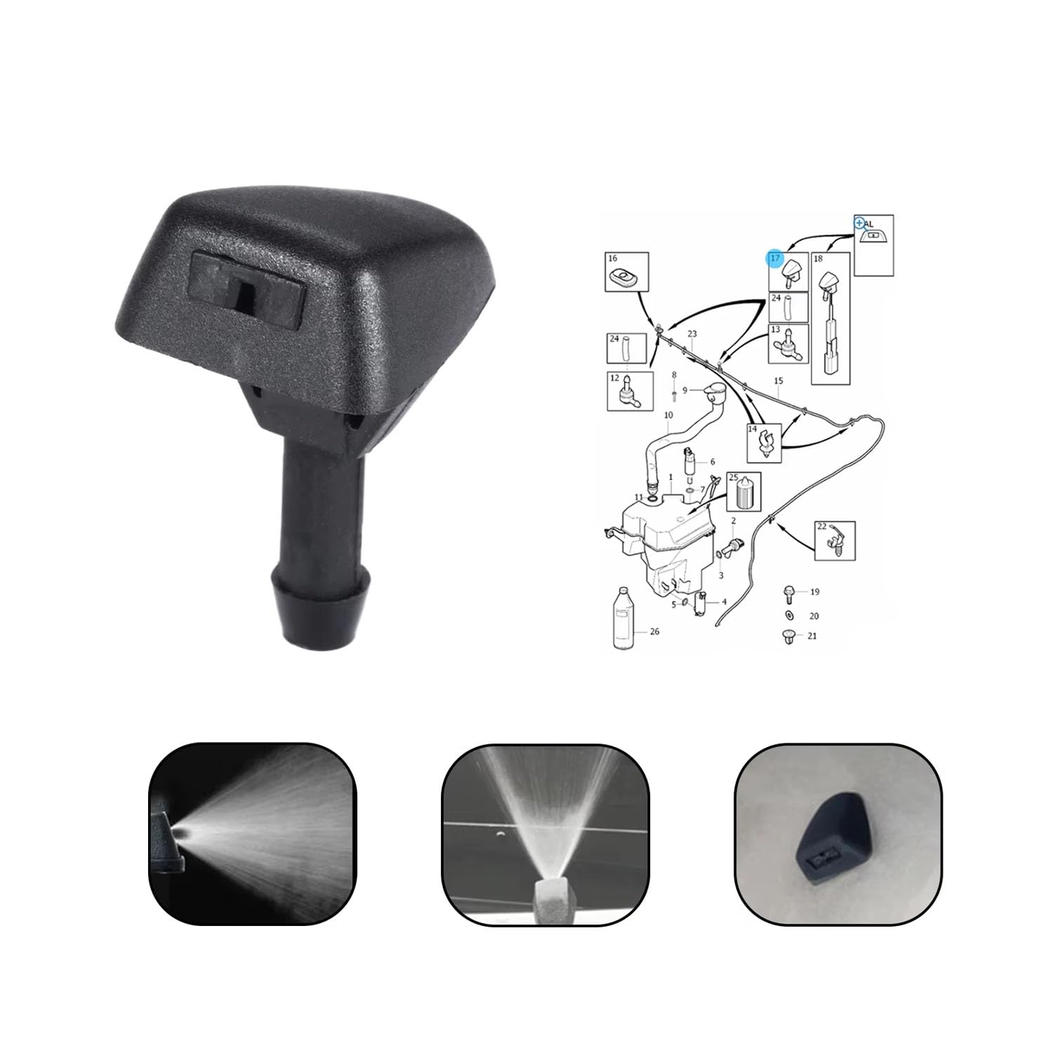 Lot De 2 Buses De Lave-Glace Pour Volvo S80, C70, XC90 - Noires - Neuf