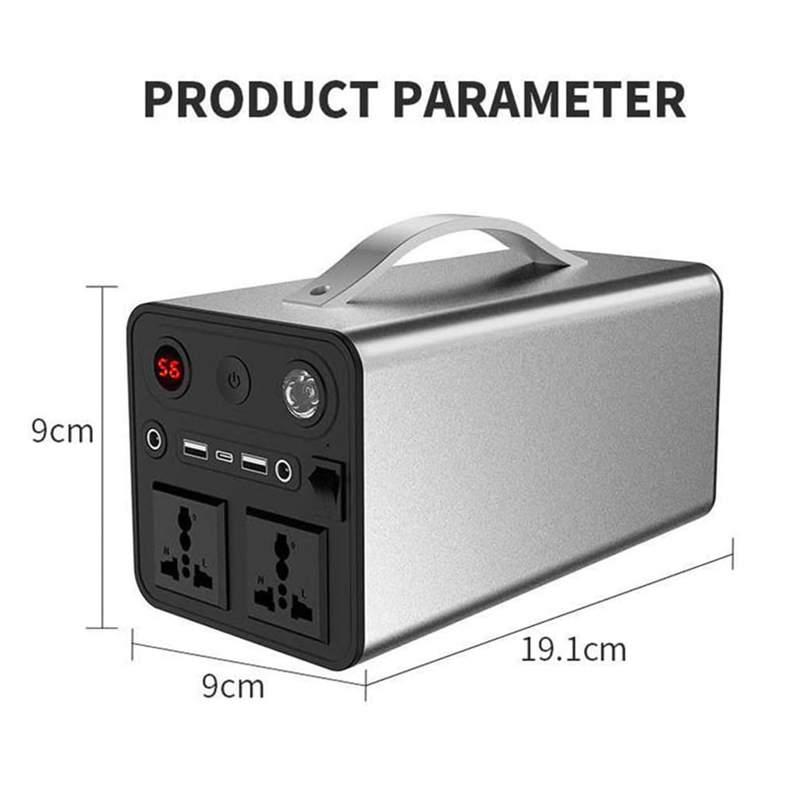 Estación de energía portátil de 300 W, generador Solar con iluminación LED, con 7 Puertos CA/CC/USB/C, con Gran Capacidad de 90 000 mAh y Pantalla Digital, para Acampar, Viajar y Pescar