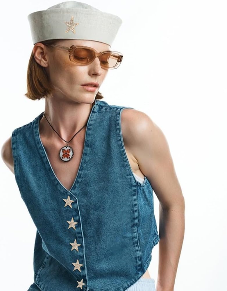 SUPERFINDINGS 16Pcs Star Rhinestone Buttons Light Gold Embellishments Craft 1-Hole Bling Decorative Button Crystal Diamond Accessory DIY Decoration Buttons for Bags Decoration Clothing, Hole:2mm - Image 5