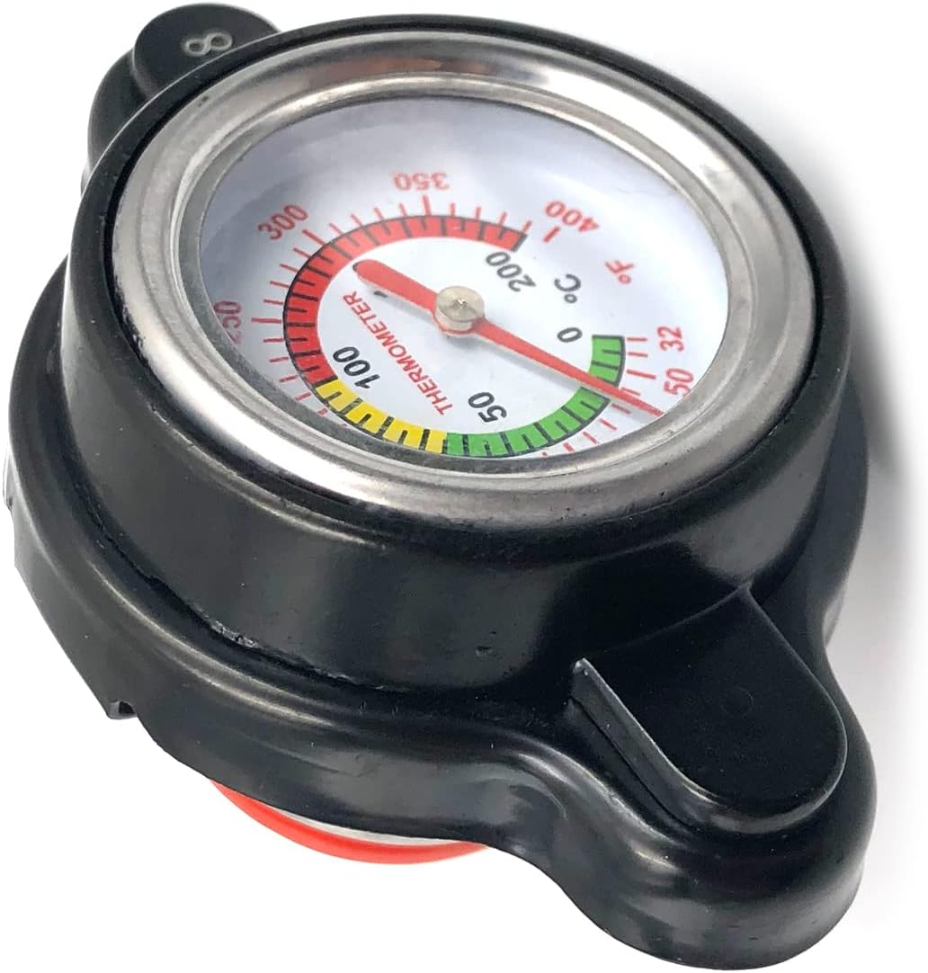KIRO&SEEU High Pressure Radiator Cap with Temp Gauge 1.8 Bar Compatible with Hon-da CR125R CR250 CR500R CR80 CR85 CRF250L CRF450R TRX450R Rancher 420 TRX420