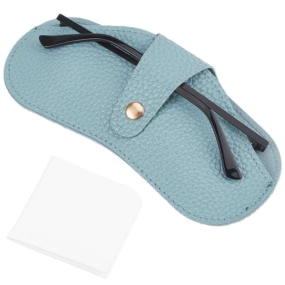 CREATCABIN 4 Custodie Occhiali In Pelle PU Con Clip – 16,3x7,25 Cm, Morbide E Portatili Per Viaggio