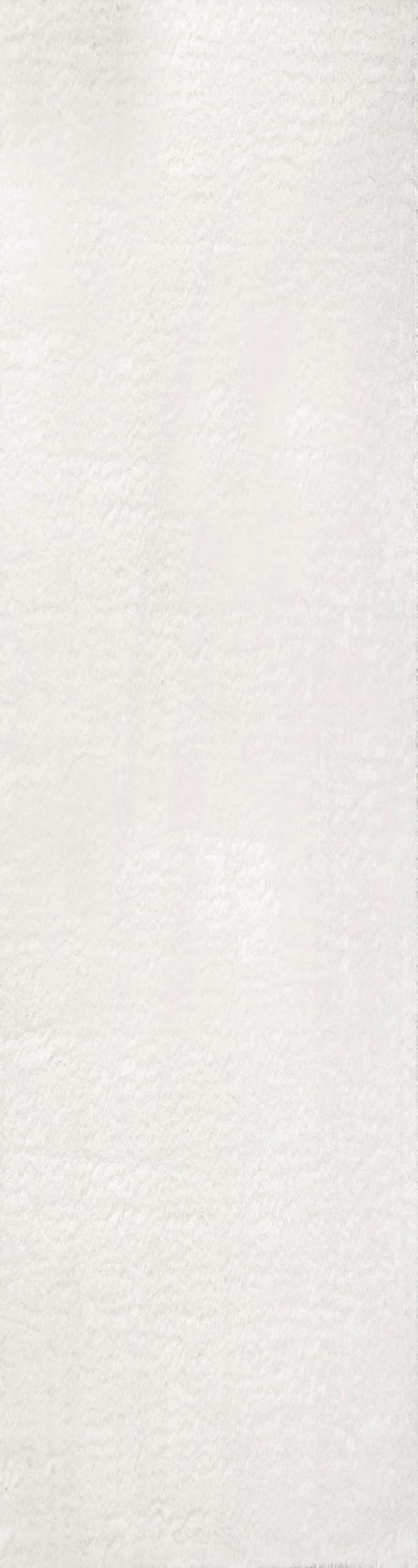 Nazar Alfombra acogedora Lisa Shaggy Suave, Sala de Estar, Dormitorio, Suave Pelo Largo (80x300 cm, Blanco)