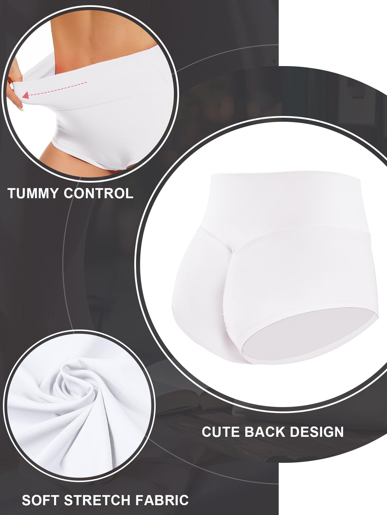 Cut Out Yoga Shorts Booty Butt Lifting Scrunch Shorts High Waisted Workout Gym Active Hot Pants: XX-Large #0 White