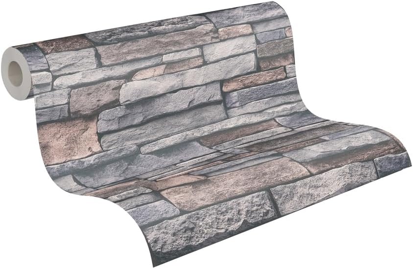 A.S. Création Wallpaper Industrial Design - Grey, Beige - Stone Wallpaper 395.99in x 20.87in Made in Germany - 388132