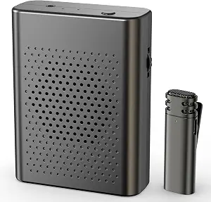 Wireless Voice Amplifier with Wireless Lavalier Microphone, Portable PA System for Teachers and Outdoor Use
