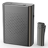 Wireless Voice Amplifier with Wireless Lavalier Microphone, PA System, Portable Speaker and Cordless Omnidirectional Microphone for Teachers, Streaming, Classroom, Lecture, Conference, Yoga, Outdoor