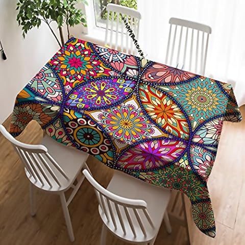 Violetpos Mantel de lino fácil cuidado Cover