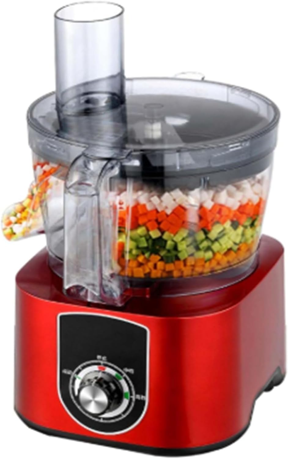 Commercial Electric Vegetable Dicer, Automatic Dicing Machine, Food Processor, Professional Vegetable and Fruit Chopper (Red)