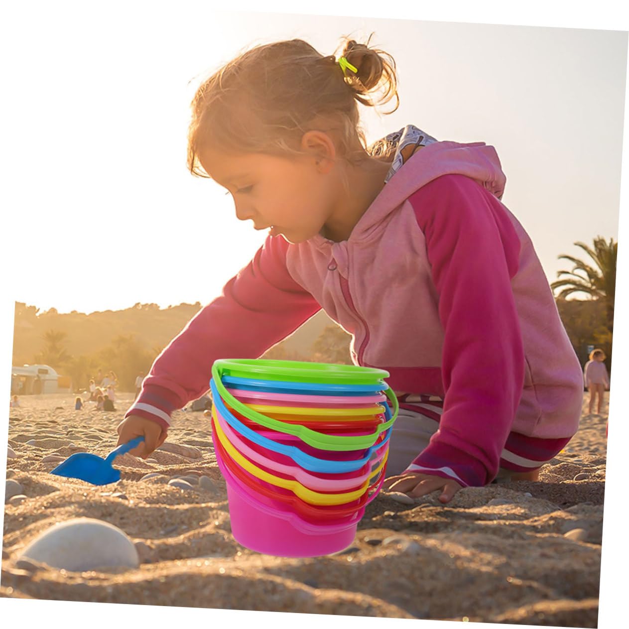 12 pezzi Secchielli Spiaggia per Mini Secchielli Mare Colorati per Gioco Sicuro e Creativo in Spiaggia Giardino o Casa Bulk per Asilo e Feste