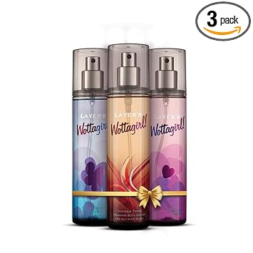 LAYERR Wottagirl Body Splash Combo for women Pack of 3 Vanilla Twist, Mystic Island, Secret Crush 135ml